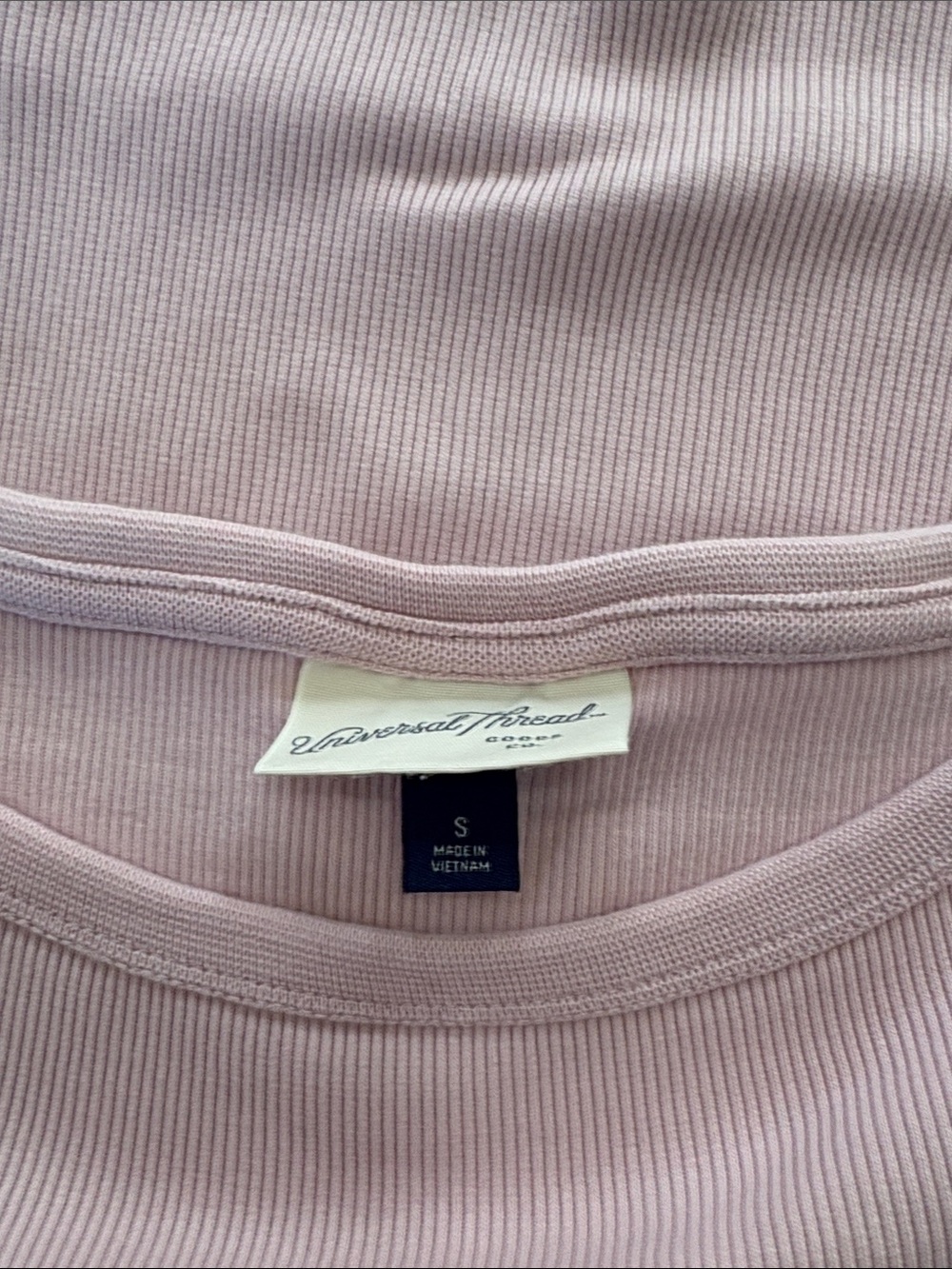 Universal Thread Pale Pink Ribbed Long Sleeve Top - Picture 3 of 3